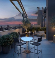 Стол светящийся круглый на металическом основании 60х60х76