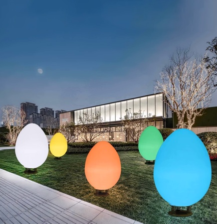 Светильник Яйцо 43х80 солнечная батарея, RGB